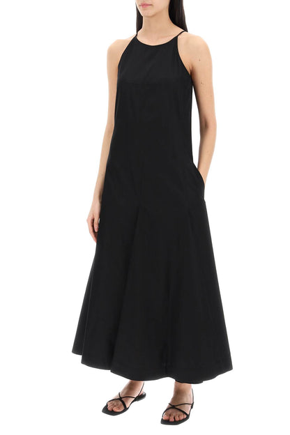 Maxi Cactus Poplin Dress  - Black