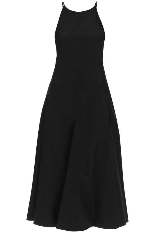 Maxi Cactus Poplin Dress  - Black