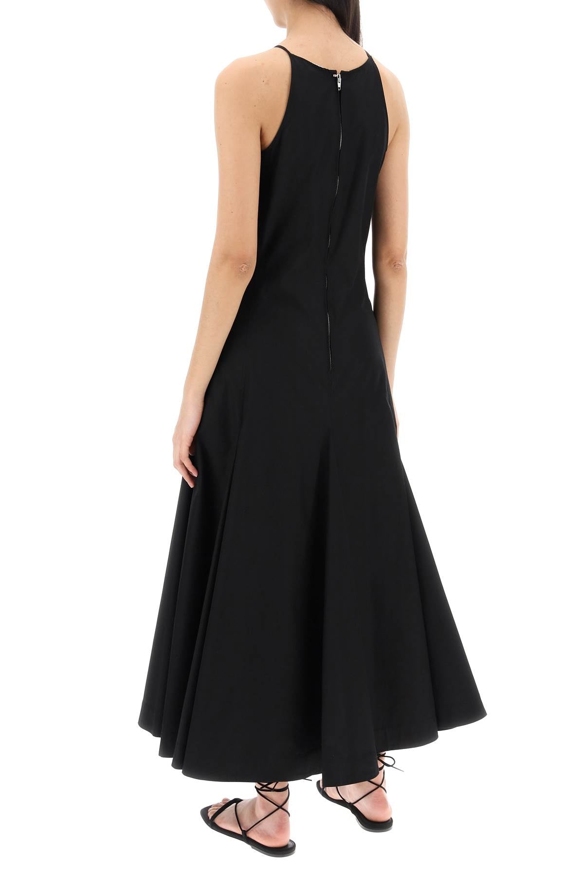 Maxi Cactus Poplin Dress  - Black