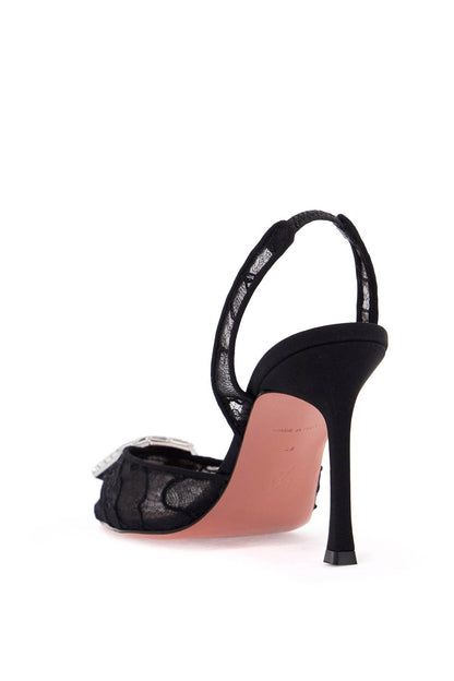 Camelia Lace Slingback Pumps  - Black