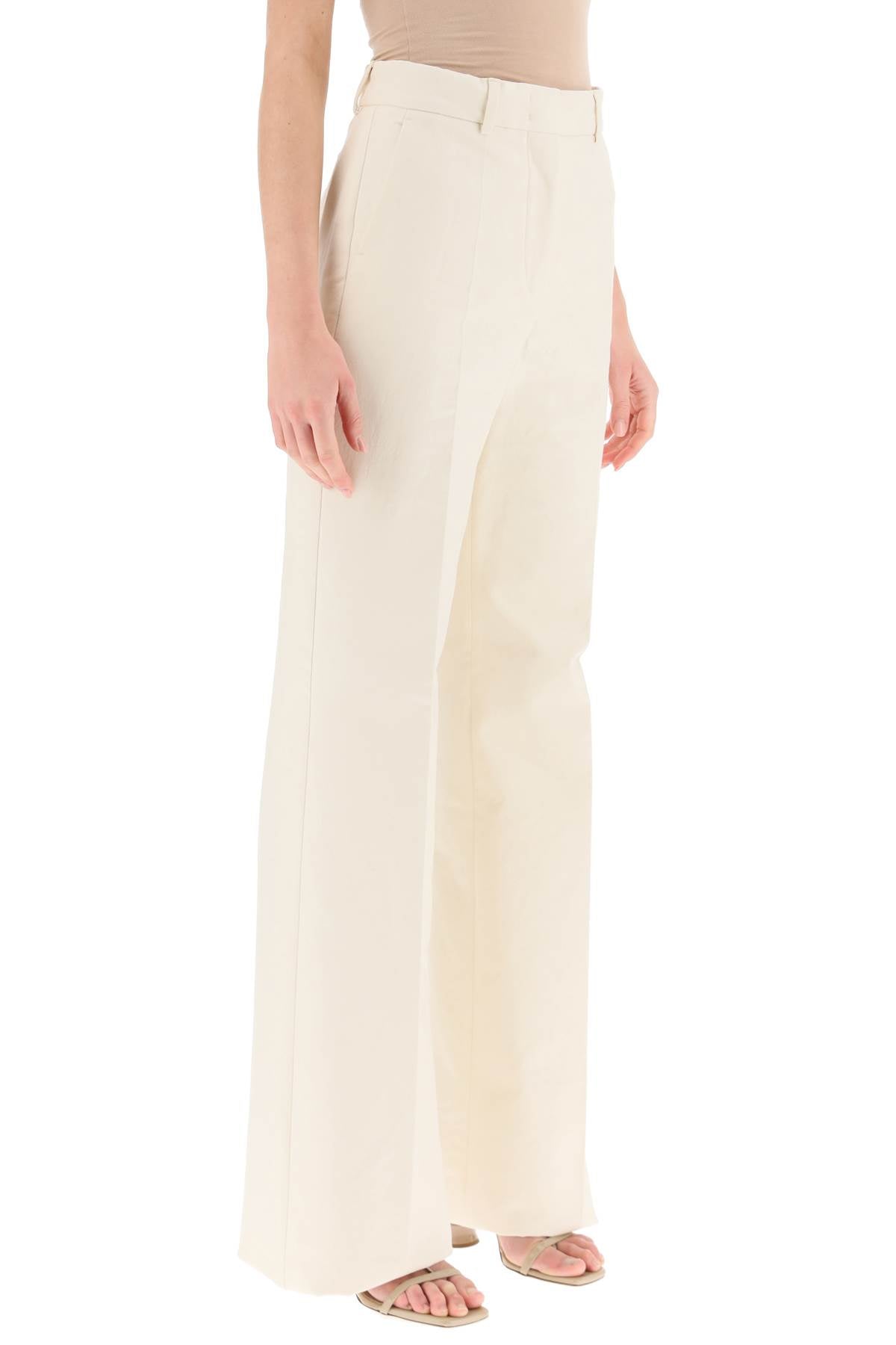 'canale' Cotton Trousers  - White