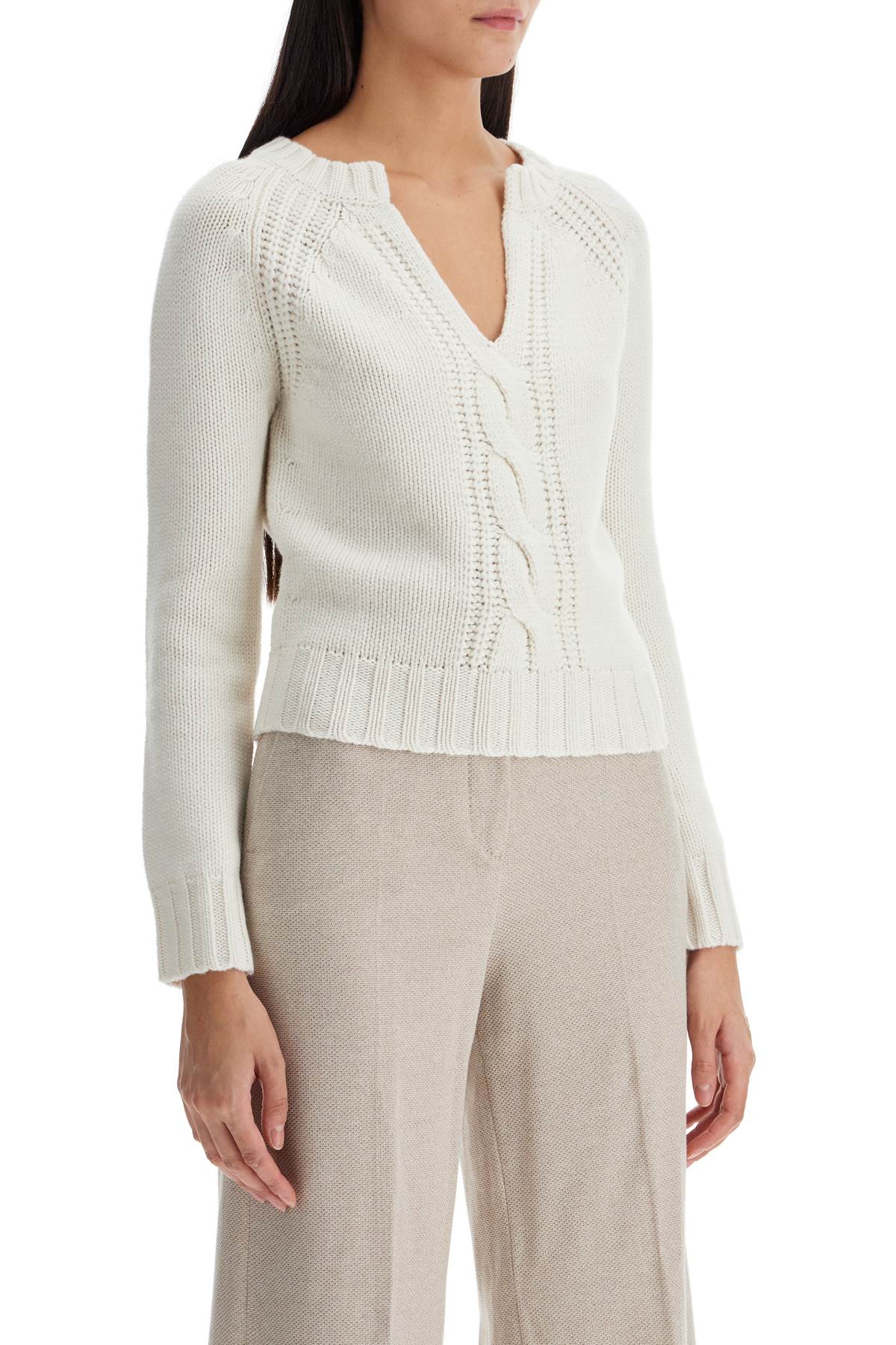 Cashmere Pullover Sweater  - White