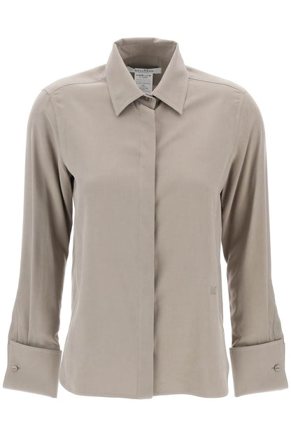 Silk Canvas Candia Shirt In  - Khaki