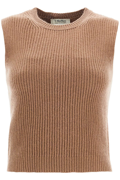 Sleeveless Cashmere Wool '  - Brown