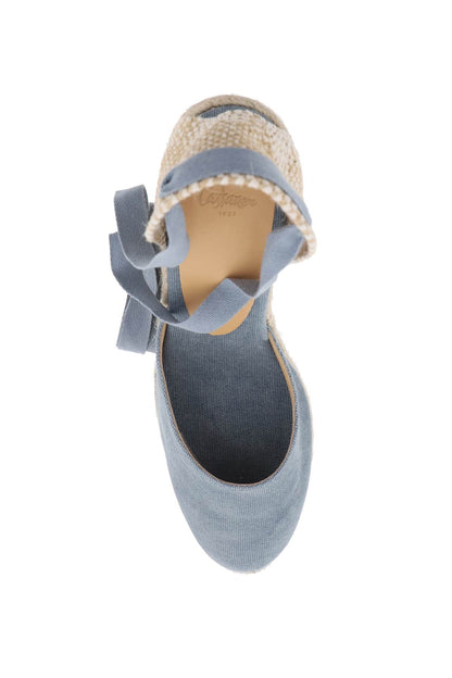 Carina Wedge Espadrilles  - Light Blue