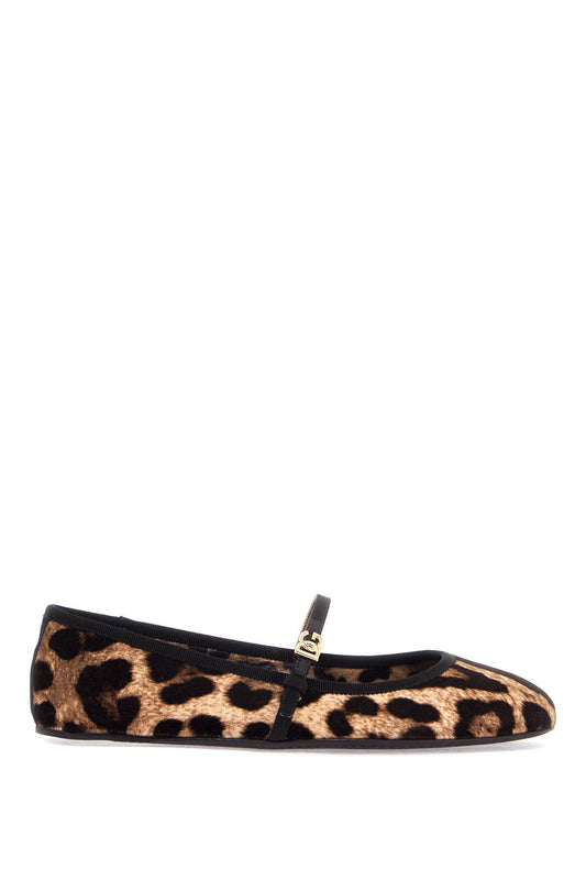 Multicolor Ballerinas In Cotton And Viscose With Leopard Print  - Multicolor