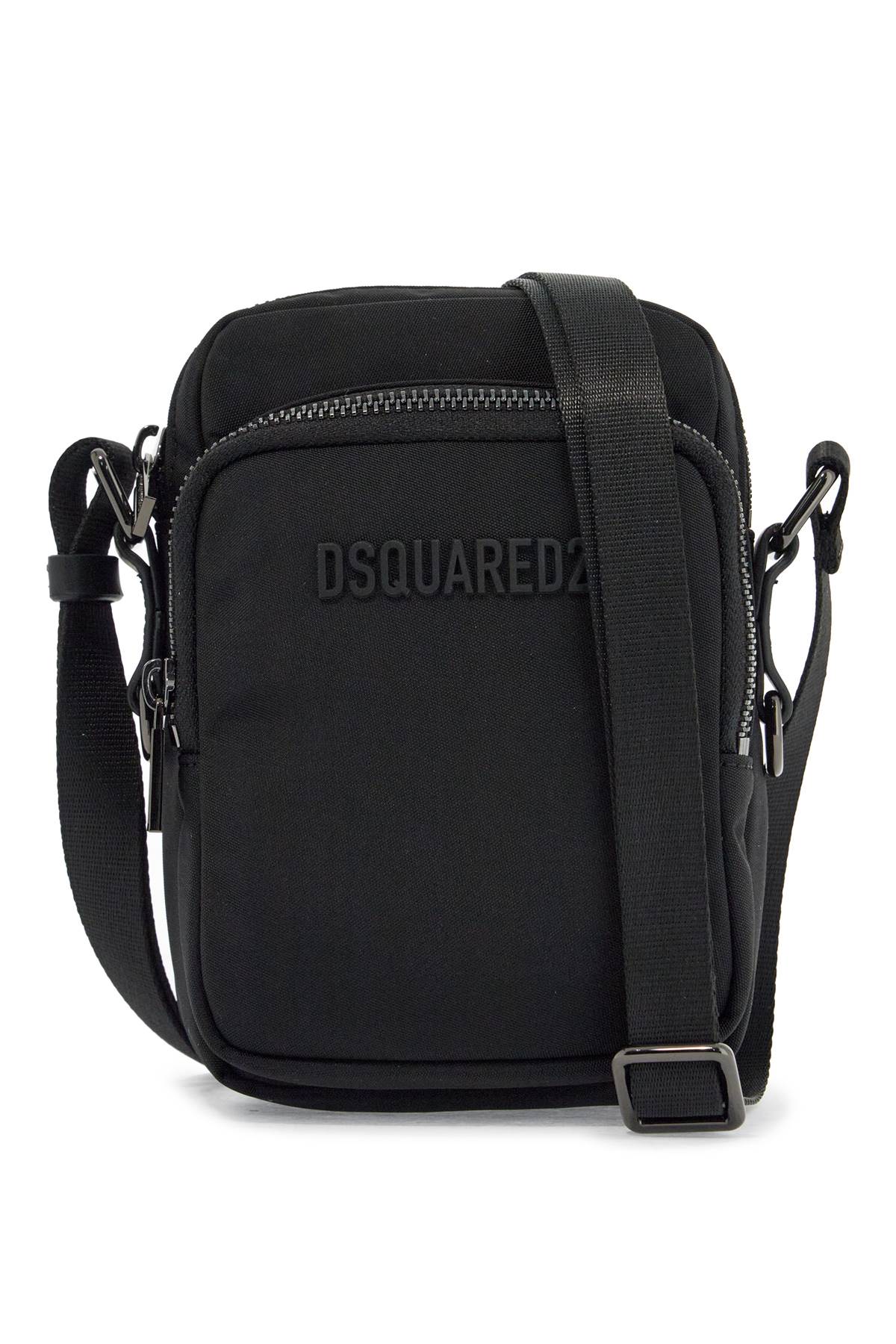 Black Minimalist Crossbody Bag In Polyamide  - Black