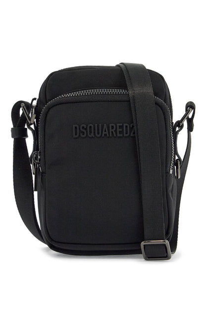 Black Minimalist Crossbody Bag In Polyamide  - Black