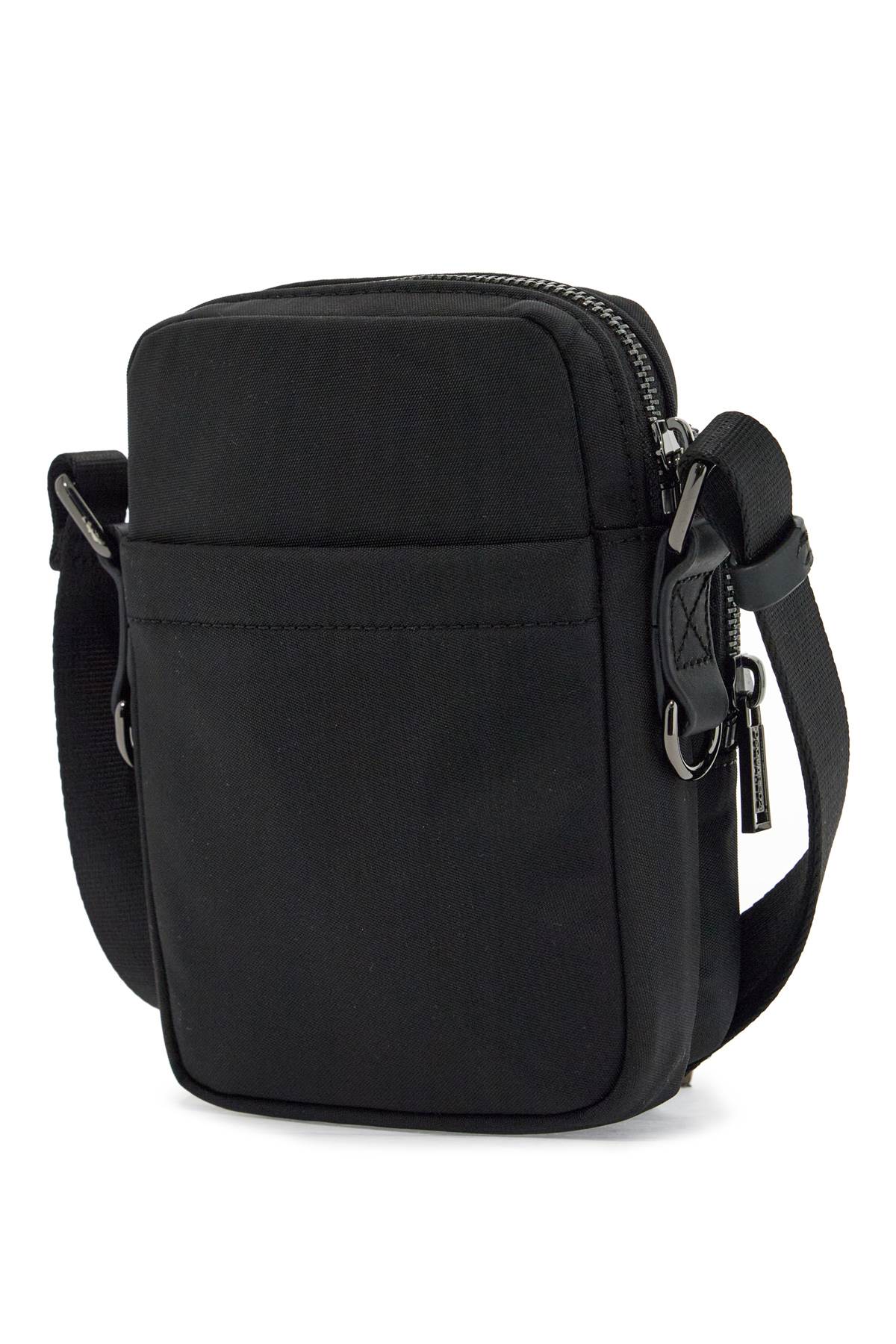 Black Minimalist Crossbody Bag In Polyamide  - Black