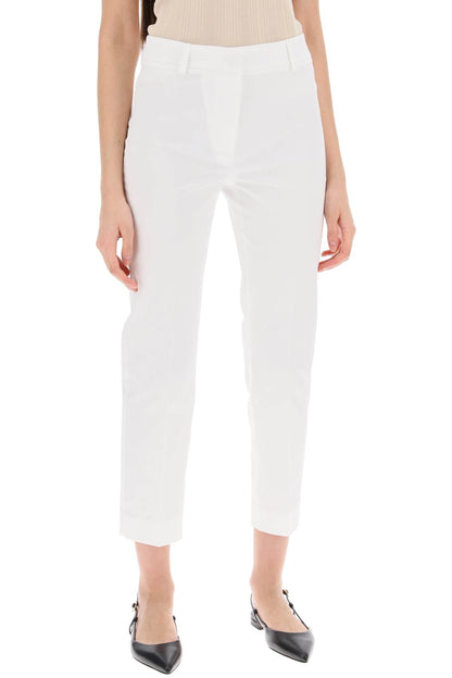 'cecil' Stretch Cotton Cigarette Pants  - White