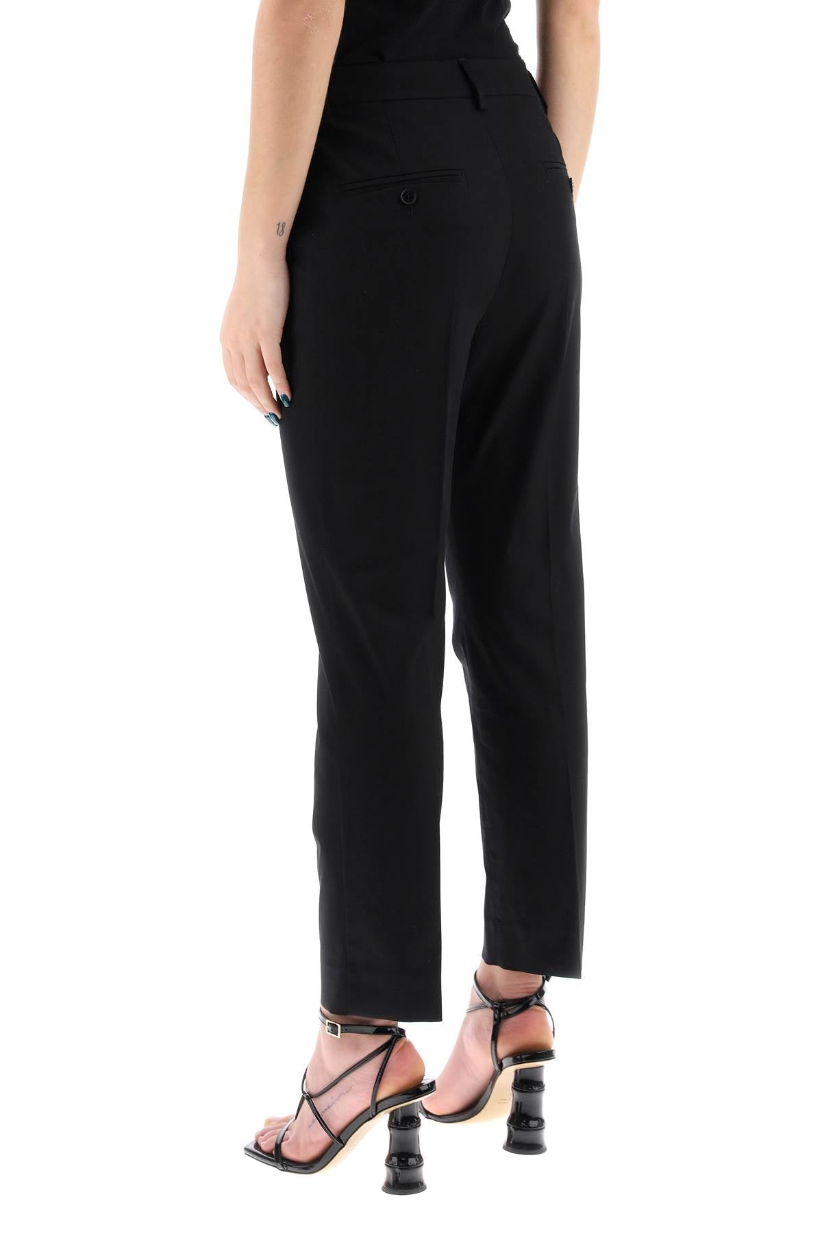 Cecco Cotton Stretch Cigarette Pants In 10  - Black