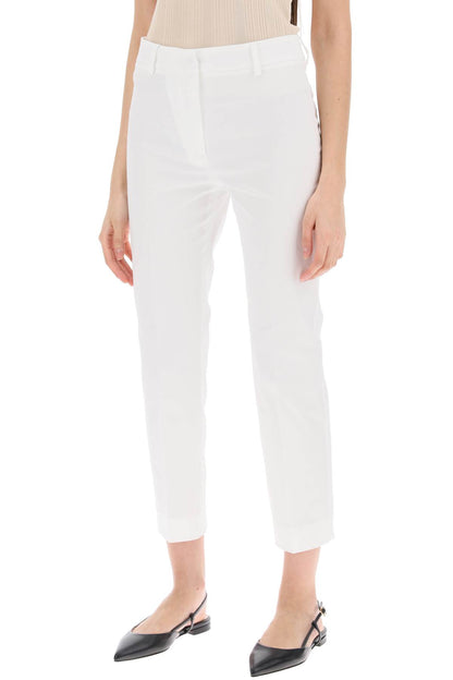 'cecil' Stretch Cotton Cigarette Pants  - White