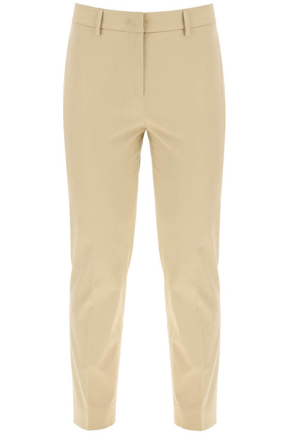 Cecco Cotton Stretch Cigarette Pants In 10  - Beige