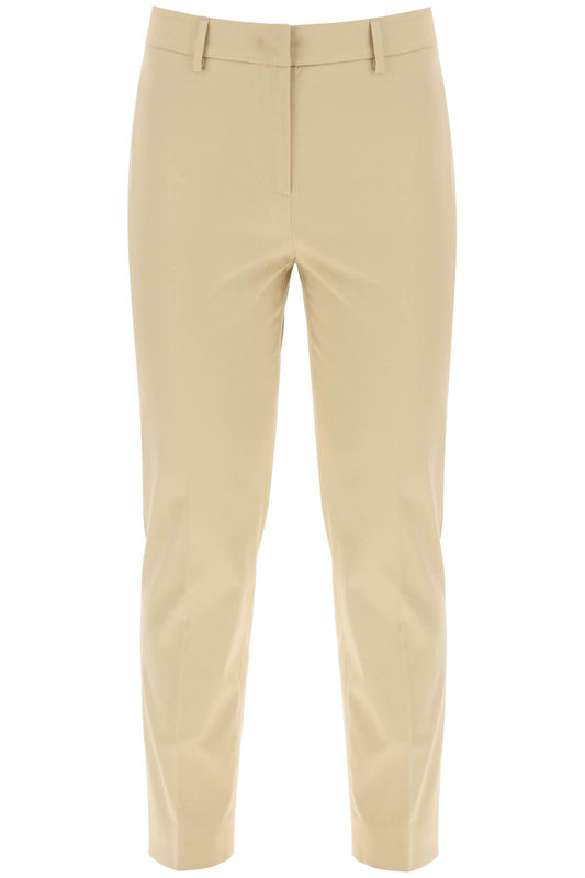 Cecco Cotton Stretch Cigarette Pants In 10  - Beige