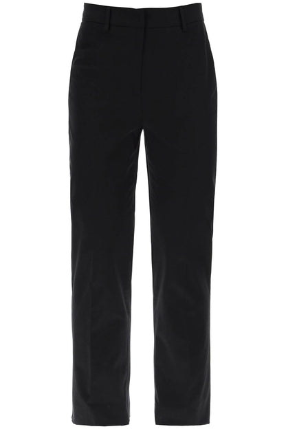 Cecco Cotton Stretch Cigarette Pants In 10  - Black