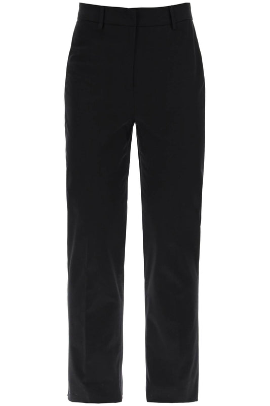 Cecco Cotton Stretch Cigarette Pants In 10  - Black