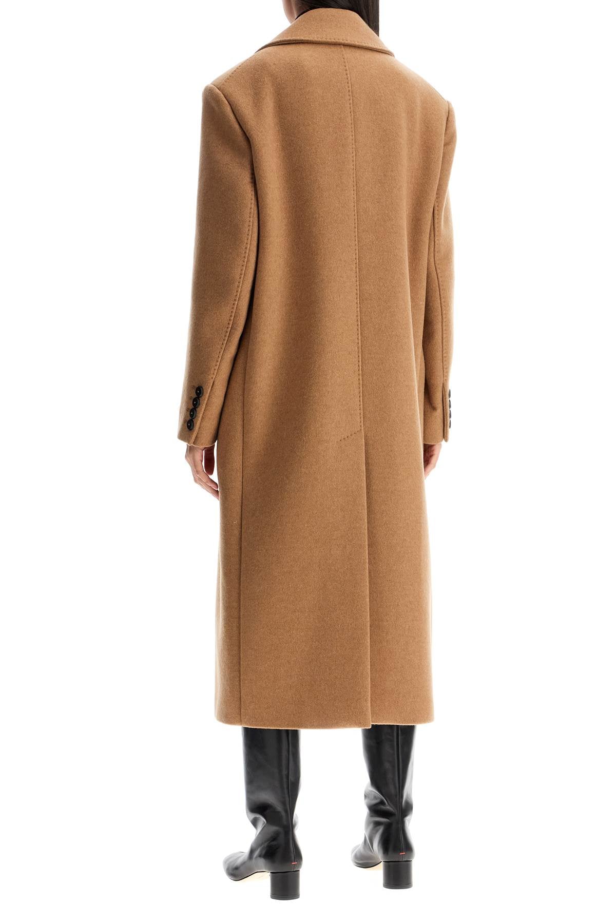 Double-breasted Cashmere And Camel Coat  - Beige