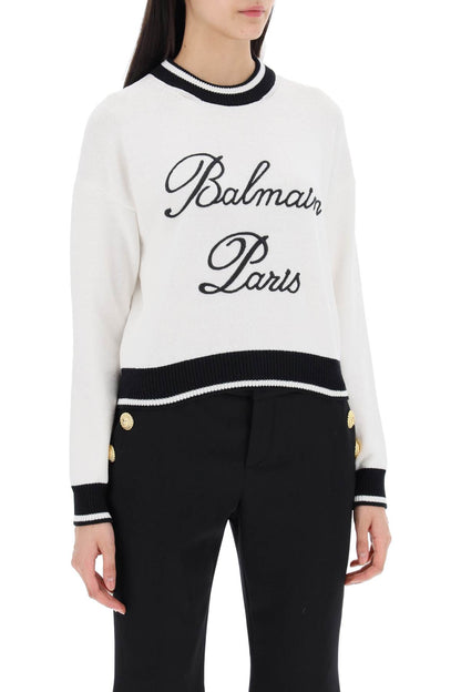 Embroidered Logo Pullover  - White