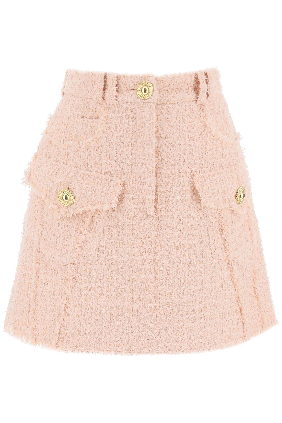 Mini Skirt In Tweed  - Pink