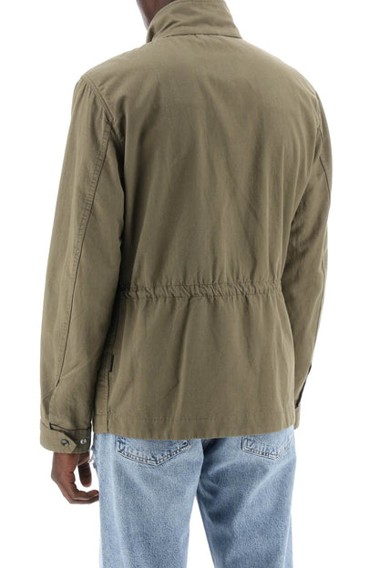 "field Jacket In Cotton And Linen Blend"  - Green