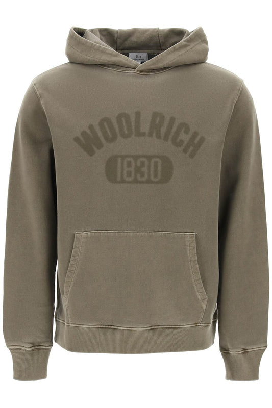 Vintage-look Hoodie With Logo Print And  - Khaki