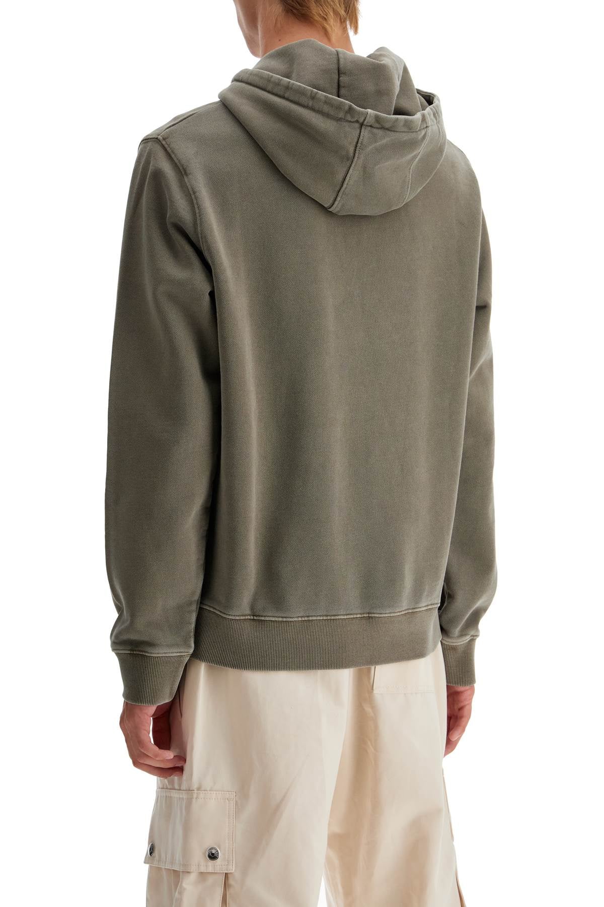 Hooded Sweatshirt With Tie-d  - Khaki