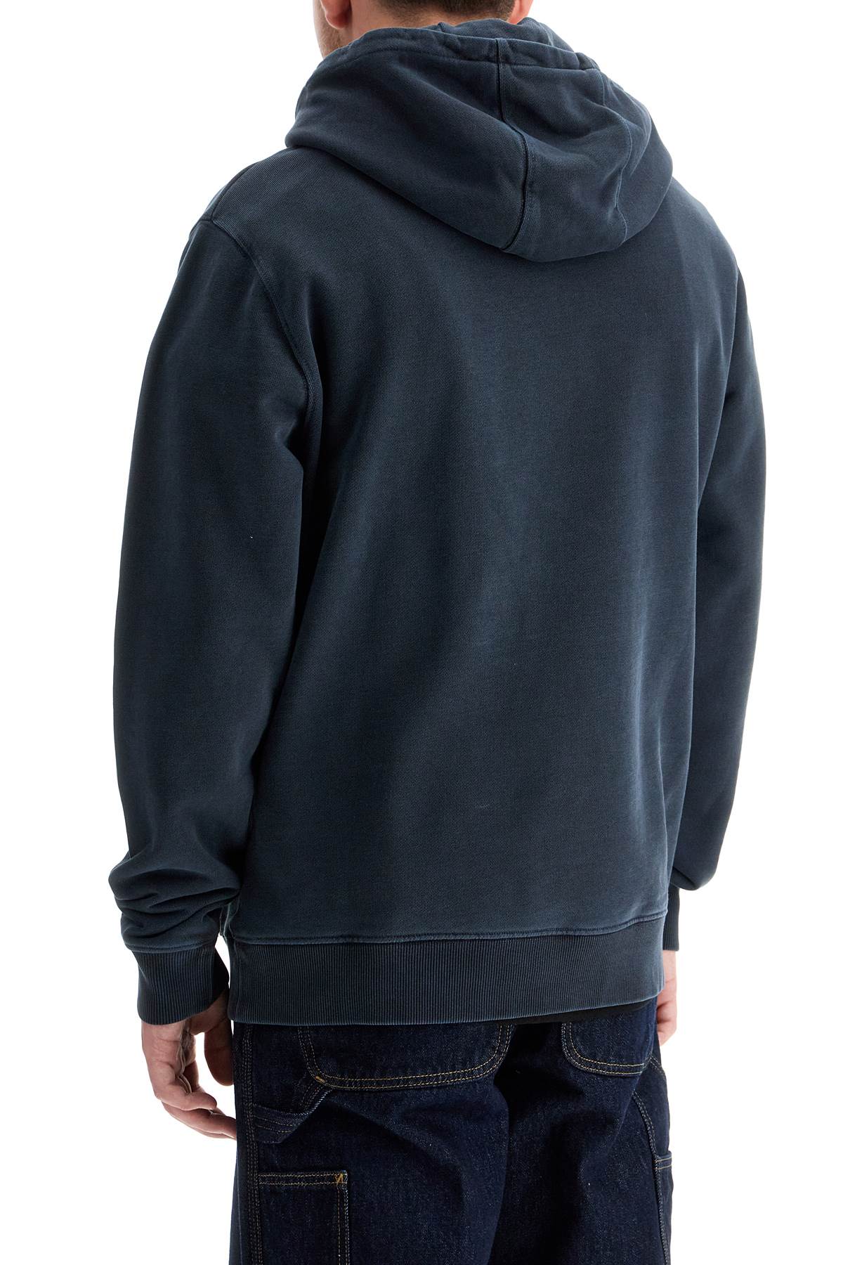 Hooded Sweatshirt With Tie-d  - Blue