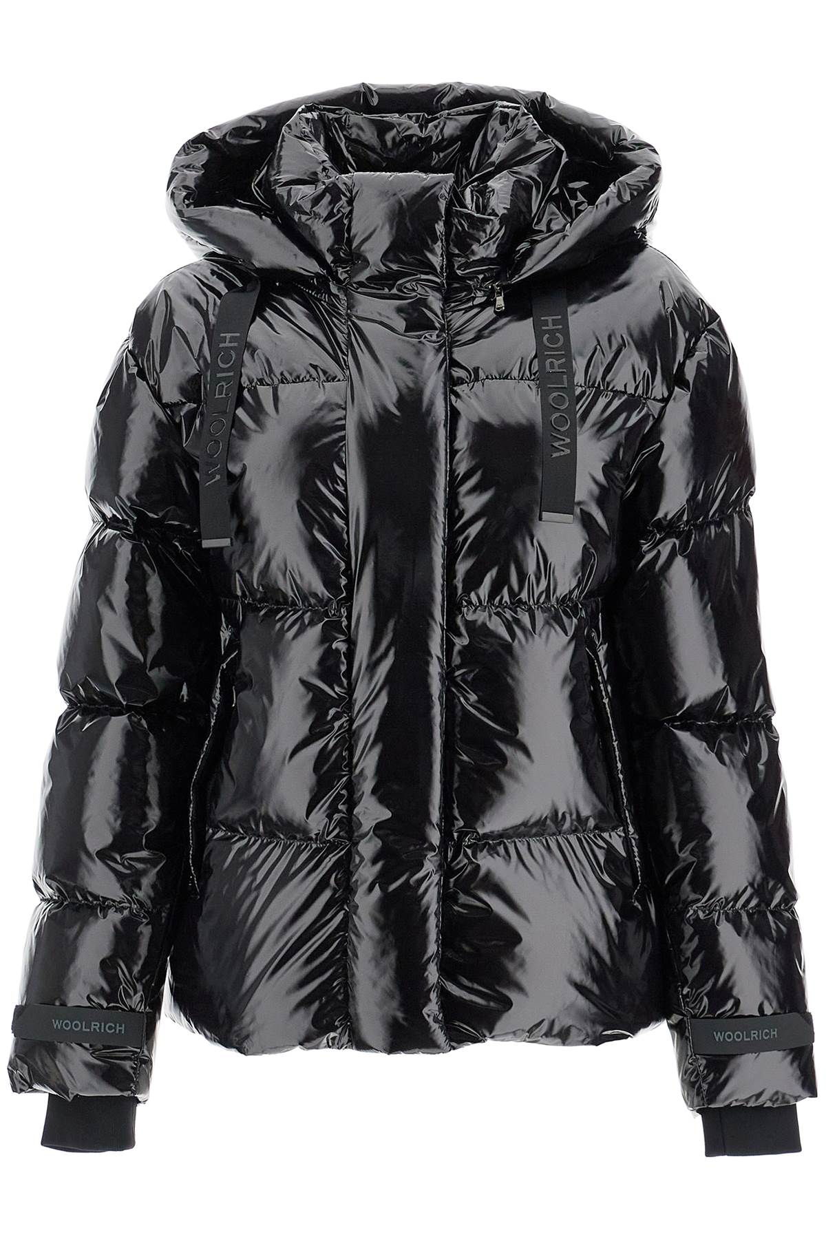 Shiny Nylon Down Jacket  - Black