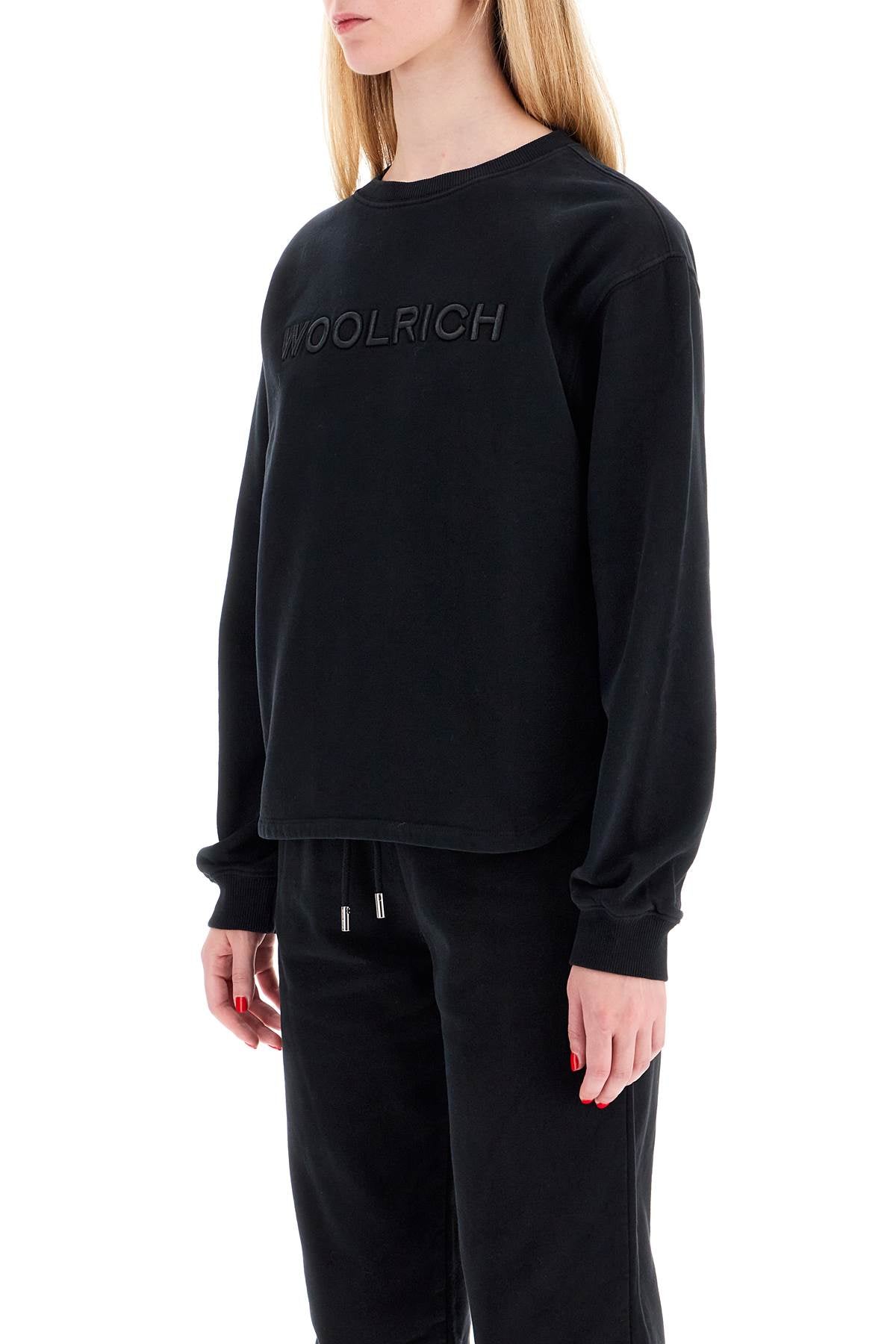 'embroidered Logo Crewneck  - Black