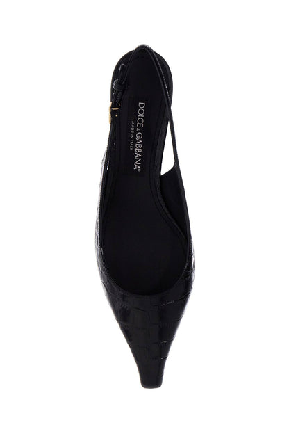 Cocco Print Leather Slingback Dã©col  - Black