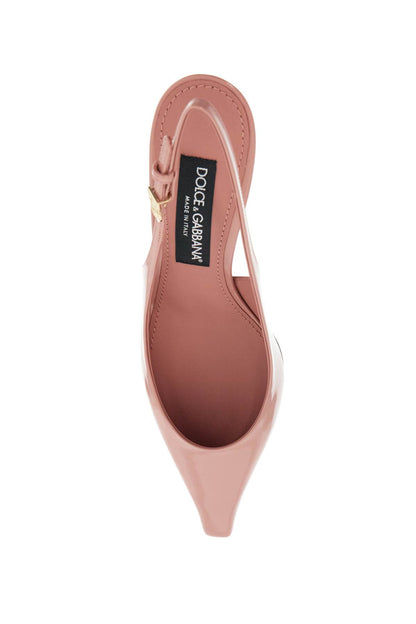 Pink Patent Leather Stiletto Slingback  - Pink