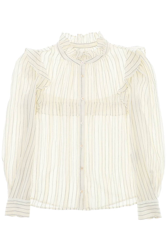 "striped Cotton Blouse By Id  - White