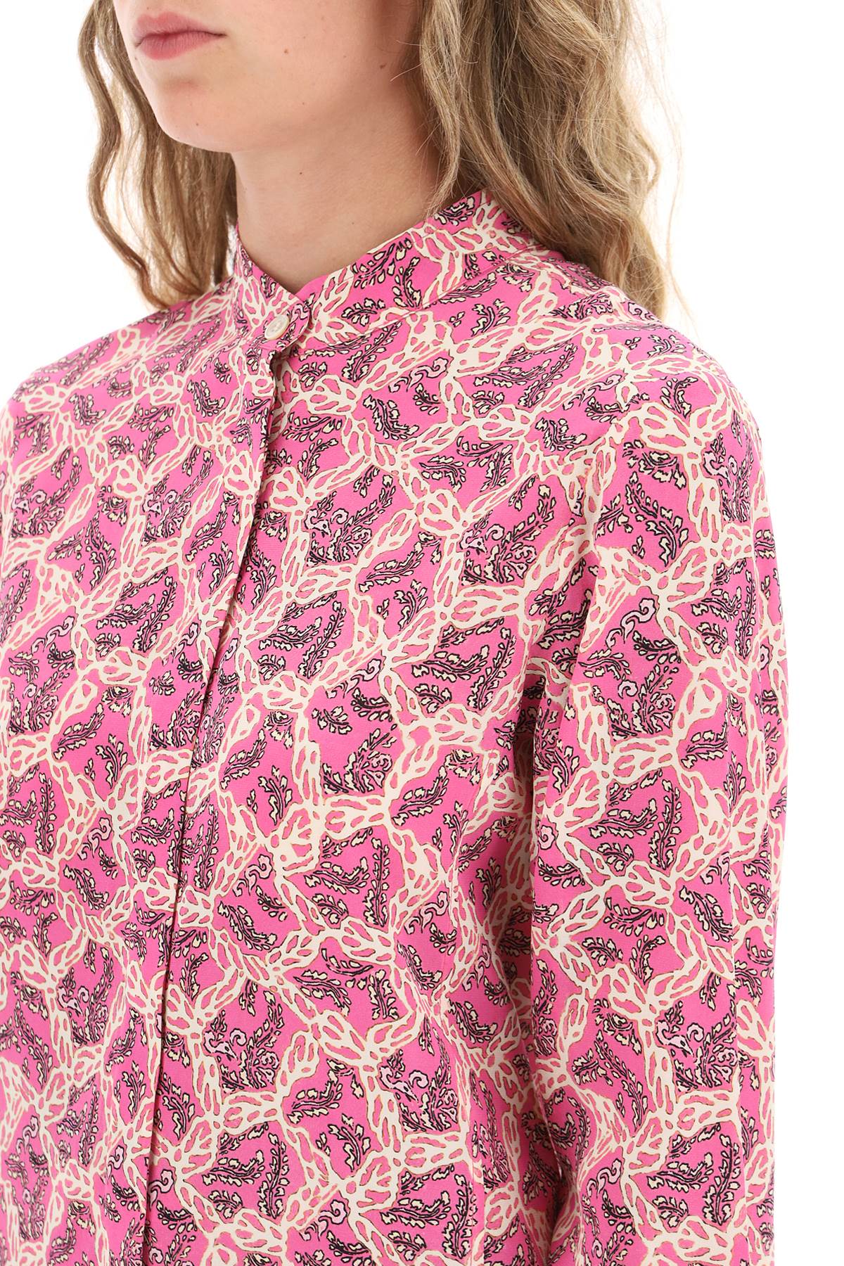 Ilda Silk Shirt With Paisley Print  - Blu