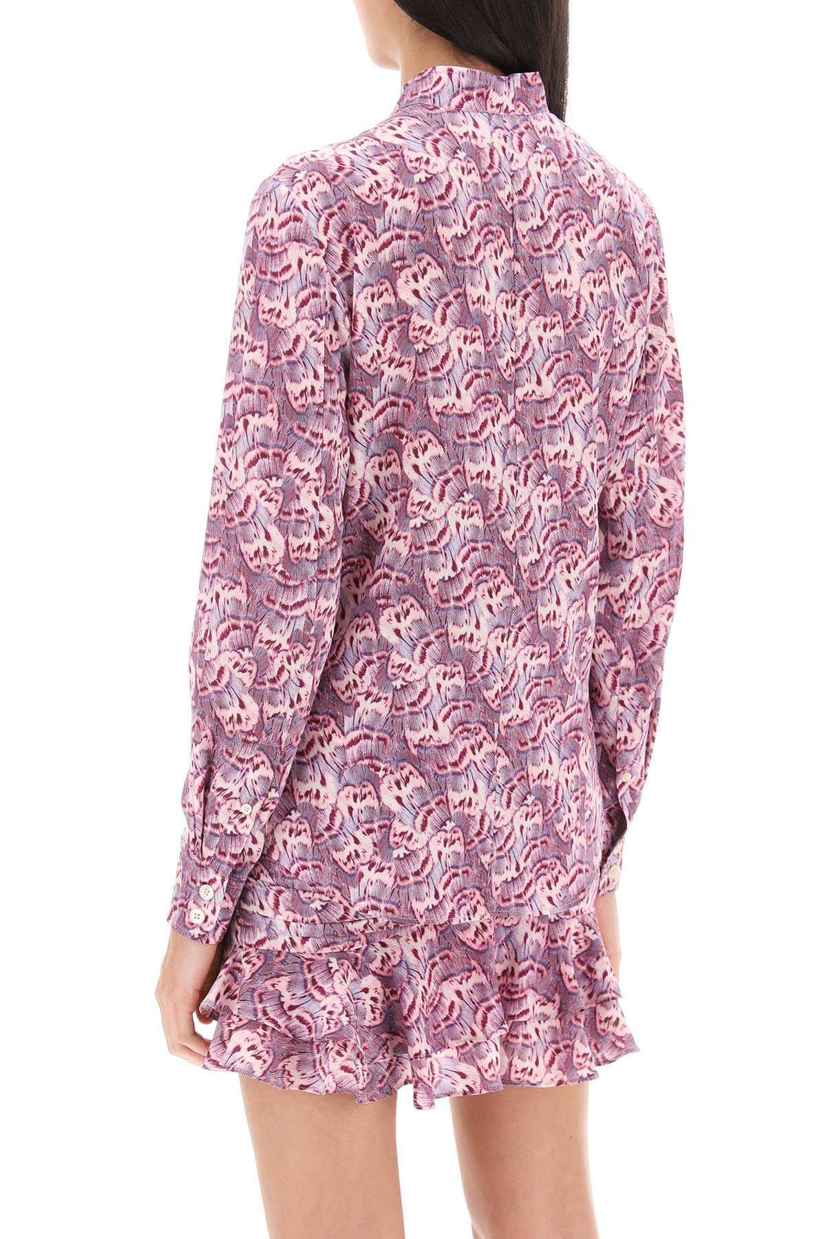 Ilda Floral Georgette Shirt  - Purple