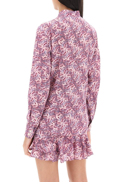 Ilda Floral Georgette Shirt  - Purple