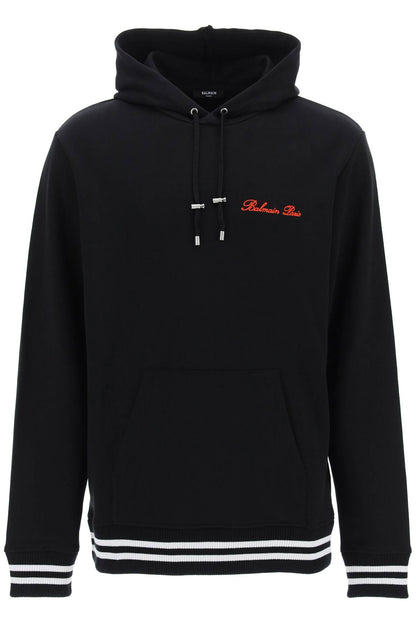 Hoodie With Logo Embroidery  - Black