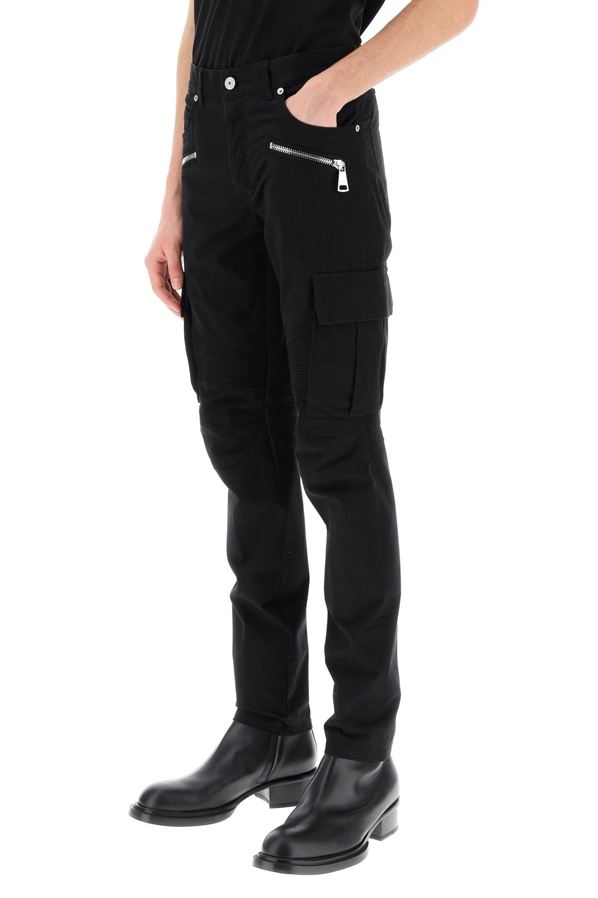 Tapered Cargo Pants  - Black