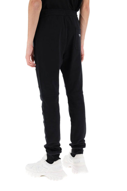 Joggers With Topstitched Inserts  - Black