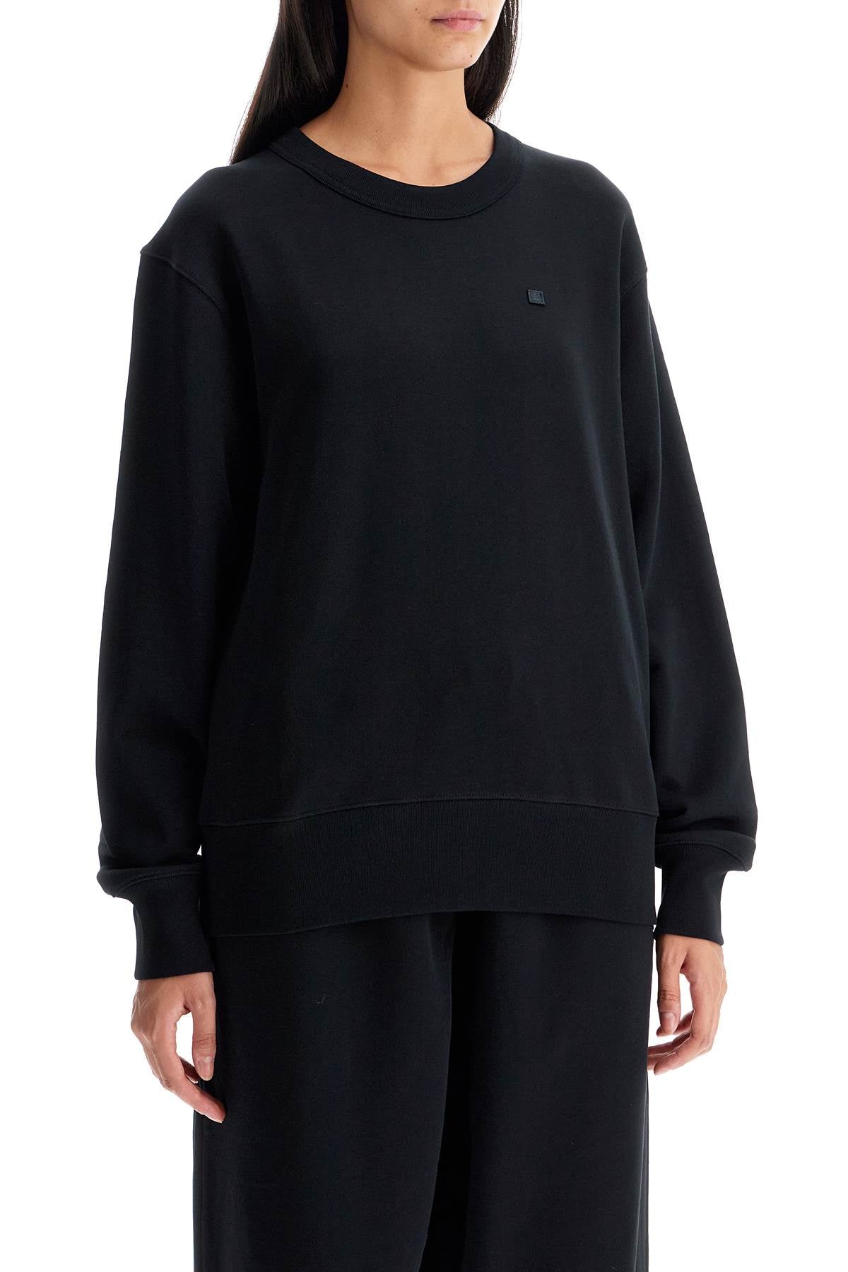 Organic Cotton Crewneck Sweatshirt  - Black