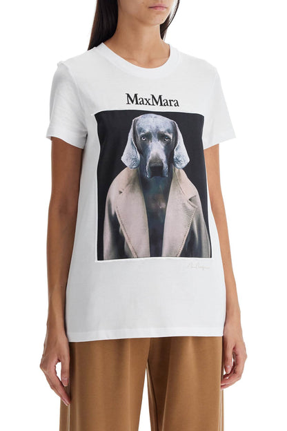 T-shirt With Wegman Print  - White