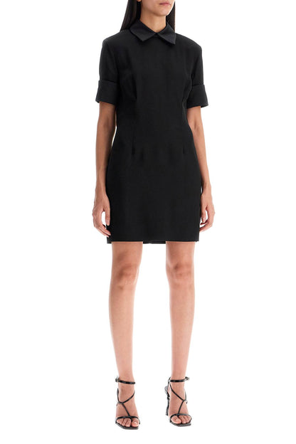 Short-sleeved Mini Dress  - Black