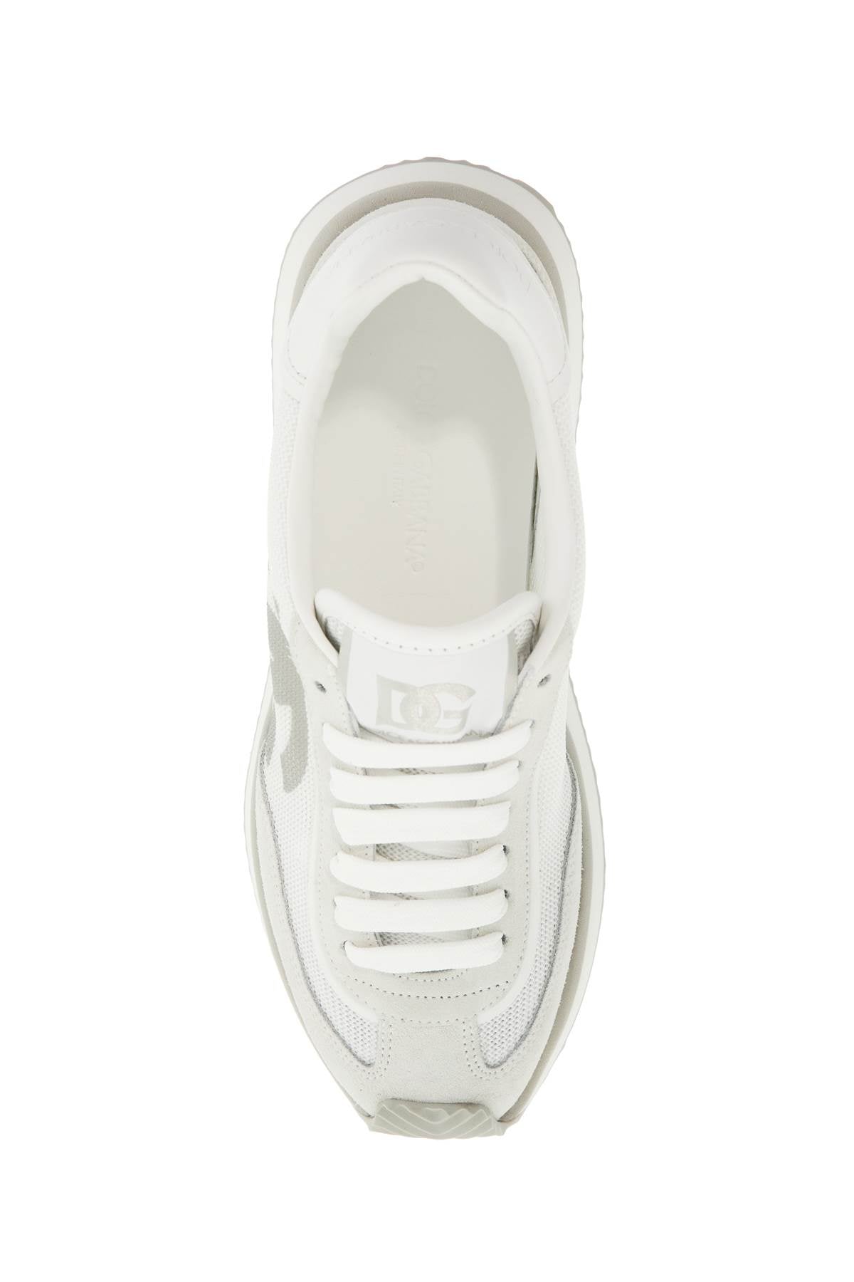 White Leather Low-top Sneakers With Dg Logo  - White