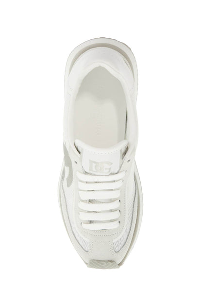 White Leather Low-top Sneakers With Dg Logo  - White