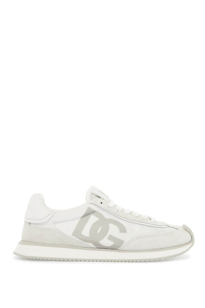 White Leather Low-top Sneakers With Dg Logo  - White