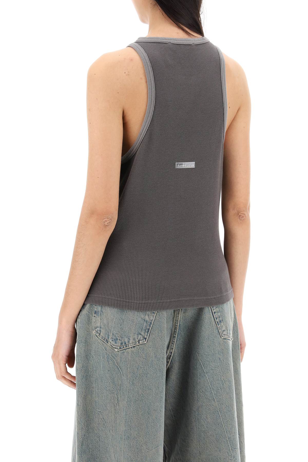 Cotton Waffle Tank Top  - Grey