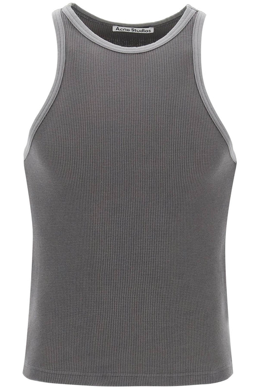 Cotton Waffle Tank Top  - Grey