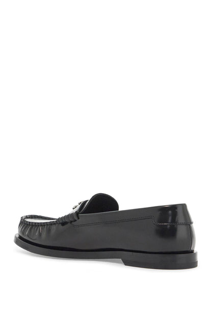 Brushed Leather Loafers  - Black