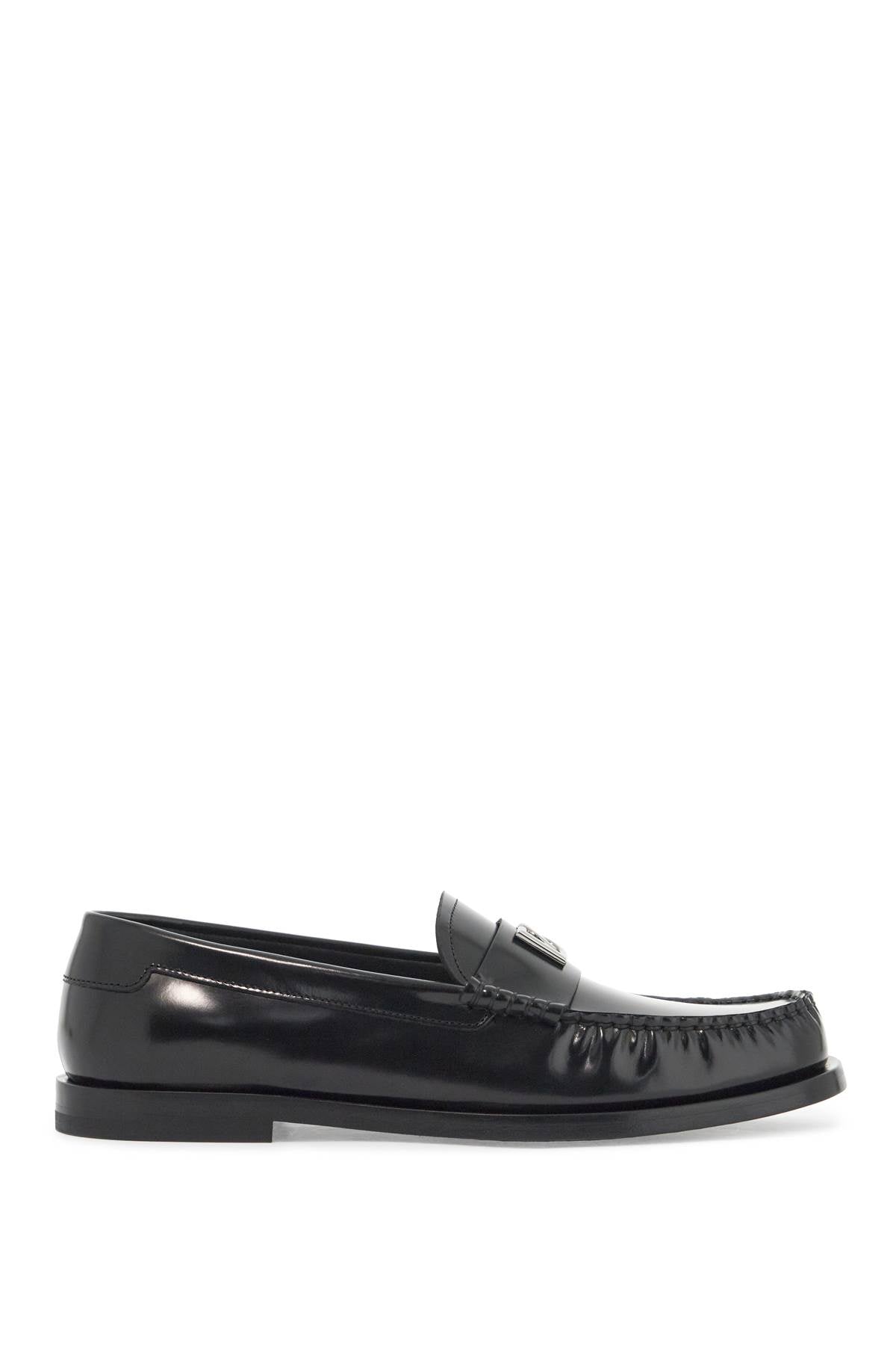 Brushed Leather Loafers  - Black