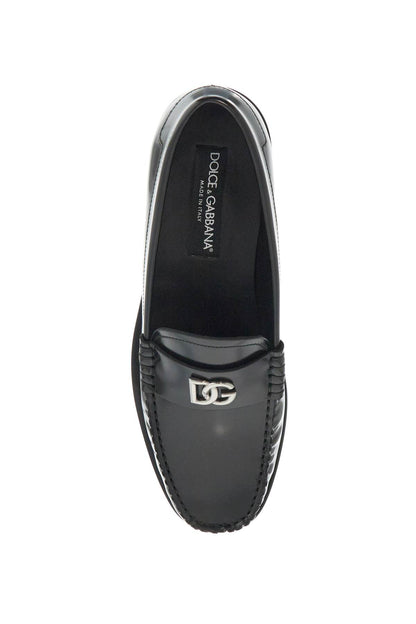 Brushed Leather Loafers  - Black