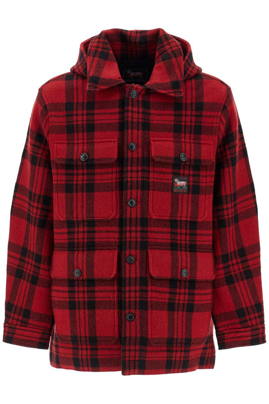 Plaid Cruiser Hooded Jacket  - Red